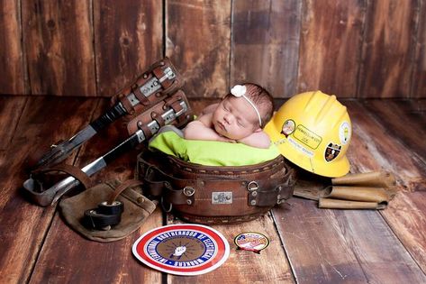 Lineman Baby Pictures, Lineman Baby Announcement, Lineman Nursery, Iron Worker, New Baby Pictures, Baby Boy Newborn Pictures, Baby Pic, Police Gear, Newborn Shoot