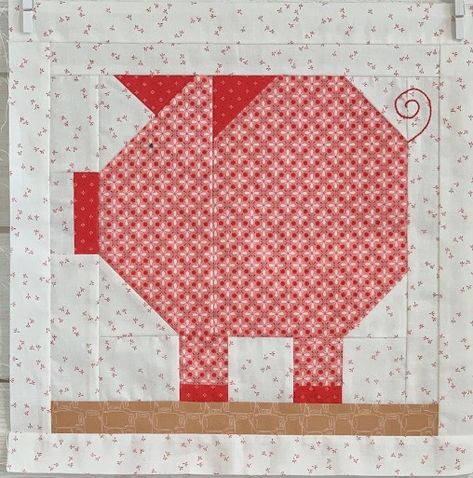 Quilt Themes, Crochet Quilts, Farm Animal Quilt, Pig Quilt, Farm Quilt, Quilting Blocks, Jelly Roll Quilt Patterns, Sewing Machine Projects, Quilted Table Runners Patterns