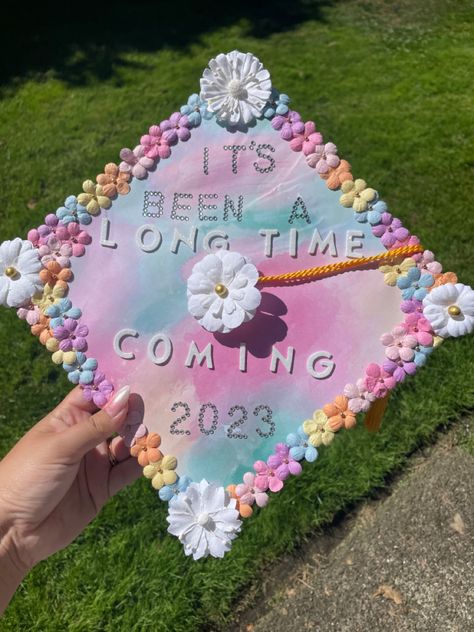 Eras Tour Opening, College Grad Cap Ideas, Taylor Swift Birthday Party Ideas, Grad Cap Decorated, Graduation Cap Decoration Diy, College Graduation Cap Decoration, Grad Cap Designs, Taylor Swift Lover, Diy Graduation Cap