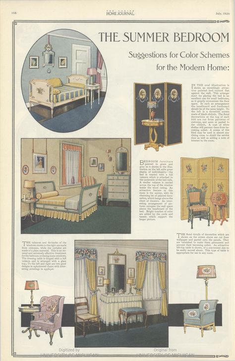 LHJ, 1920 Arti Decorative, 1920s Architecture, Sears Homes, 1920 House, Regency Interior, 1920s Interior Design, 1920s Design, Painted Beds, Ladies Home Journal