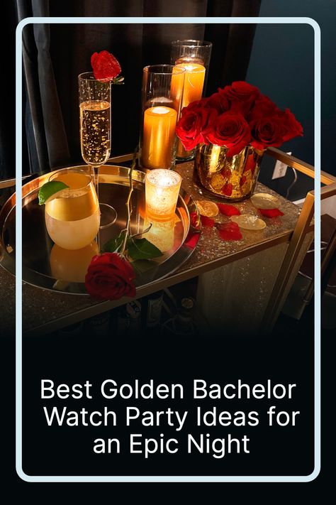 Get ready to roll out the golden carpet! 🎬🌟 Our ideas for the ultimate Golden Bachelor watch party will make you the talk of the town! 📺🍾 Think glitz, glamour, and all things gold 🏆✨ With us, make every episode a golden event to remember 💍🥂 From cocktail ideas to the perfect golden-themed décor, no celebration is too big or too small. Follow us for more! 🎉✨ Golden Bachelor Watch Party, Golden Bachelorette Party, Bachelor Watch Party, Viewing Party Ideas, Bachelor Viewing Party, Watch Party Ideas, Golden Bachelor, Engagement Party Planning, Diy Crafts For Teens