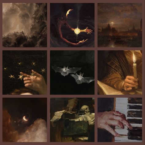 Mood Board Dark Aesthetic, Black And Brown Moodboard, Collage Character Design, Horror Moodboard Aesthetic, Vampire Moodboard Aesthetic, Colour Palette Inspiration Mood Boards, Old Color Palette, Wizard Moodboard, Dark Moodboard Aesthetic