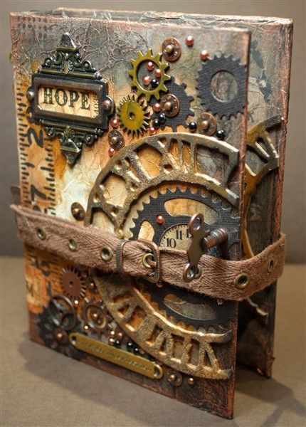 Tutorial of the Week: Mini Album Closures Part I - ButterBeeScraps Steam Punk Diy, Art Altéré, Steampunk Items, Mode Steampunk, Steampunk Crafts, Jewerly Boxes, Clay Sculptures, Altered Art Projects, Punk Art