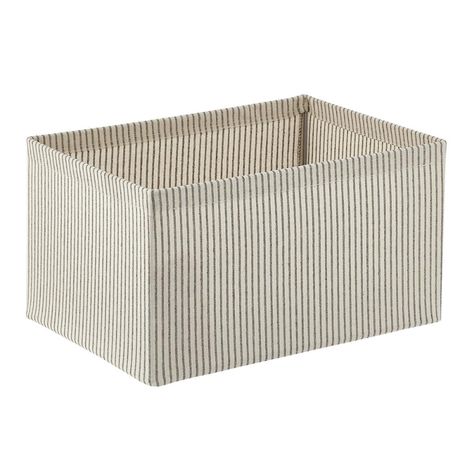 Farmhouse Straight-Sided Open Storage Bin | The Container Store Storage Bins For Open Shelving, Container Store File Storage, Laundry Room Storage Bins, Laundry Room Bins, Playroom Storage Bins, Closet Boxes, Closet Organization Bins, Front Closet, Closet Storage Bins