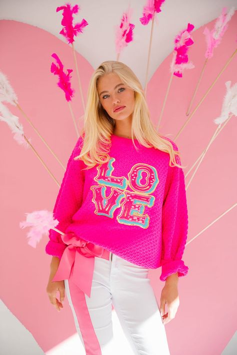 THE LOVE COLLECTION | Judith March Trend Ideas, Stylish Sweater, Hot Pink Color, Cheer Dance, Baseball Trucker Hat, Jennifer Love Hewitt, Jennifer Love, Bride Accessories, Stylish Sweaters