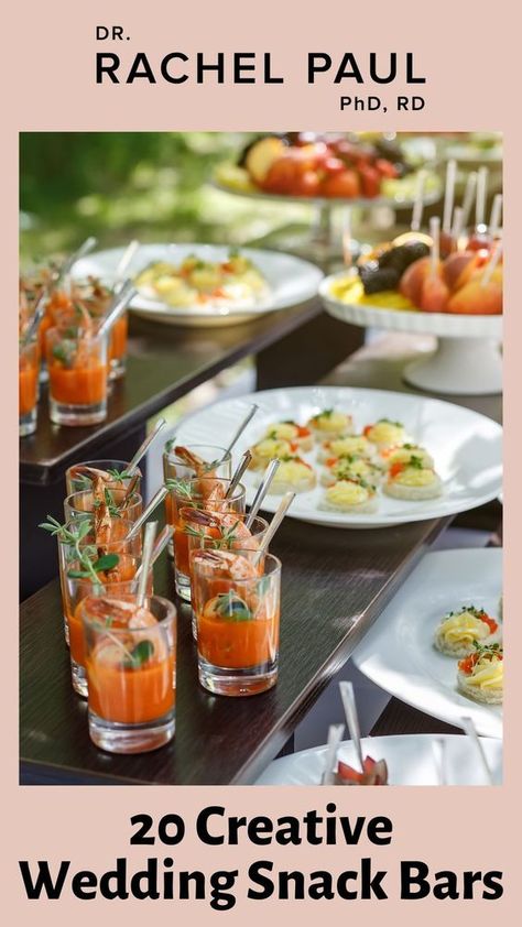 Setting up a snack bar at a wedding party is a unique way of keeping your guests filled while waiting for the ceremony or the reception to start (and it also gives them the ability to snack through the whole day). Wedding food stations are overall a very popular way to serve food to your guests. The options and themes are endless, but I’m sharing a round-up of the best wedding snack bars that will make a lasting impression on your guests. Take a look at them now! Wedding Snack Bar Ideas, Reception Food Station, Wedding Reception Food Stations, Snack Bar Ideas, Wedding Snack Bar, Yogurt Parfait Bar, Grilled Cheese Bar, Wedding Snack, Parfait Bar