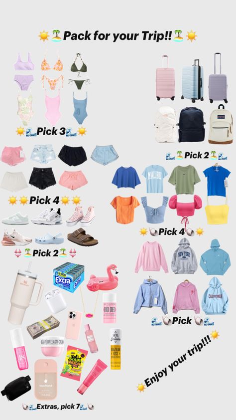 Trip Outfit Ideas For Middle School, Circle Things, Sleepover Packing List, Trip Essentials Packing Lists, Cute Easy Outfits For School, Middle School Fashion, Preppy Trends, Skincare Preppy, Cute Travel Outfits