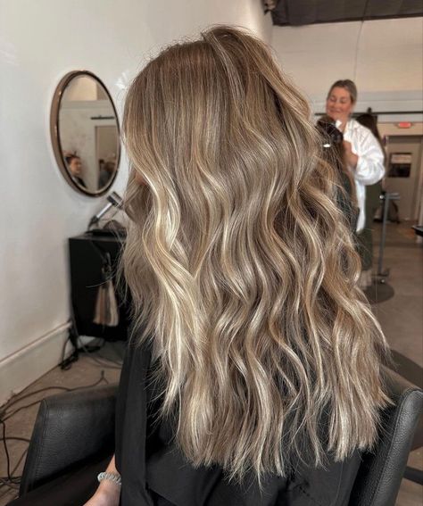 Light Brown Hair With Blended Highlights, Pretty Mid Length Hair, Full Highlight Balayage, Going Back To Natural Hair Color From Blonde, Level 6 Base With Balayage, Brown Hair Baylage Blonde, Blonde W Money Pieces, Settle Blonde Highlights, Dark Blonde With Dimension