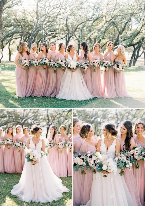 Country Wedding Maid Of Honor Dresses, Pink Country Wedding Ideas, Country Princess Wedding, Country Wedding Bridesmaids Dresses, Pink Country Wedding, Spring Country Wedding, Western Bridesmaid Dresses, Country Wedding Dresses Bridesmaid, Country Wedding Bridesmaids