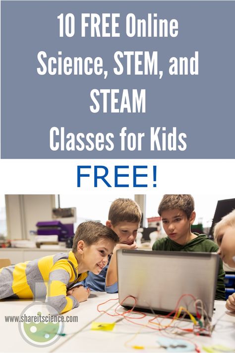 Free online science, STEM and STEAM classes for kids. Perfect addition to your homeschool curriculum or as enrichment for your student. Stem Curriculum, Science Stem, Steam Projects, Stem Steam, Stem For Kids, Stem Learning, Online Activities, Homeschool Curriculum, Free Kids