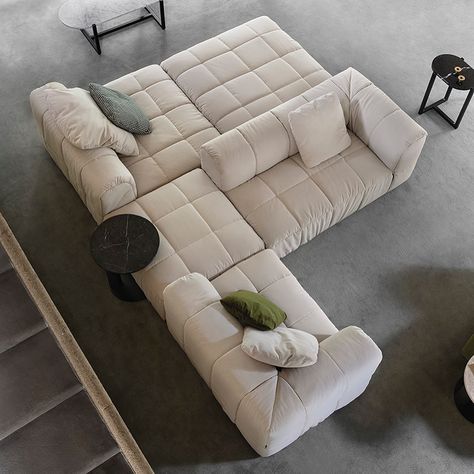 Modular Sofa Living Room, Cini Boeri, Modern Modular Sofas, Modular Sofa Design, Sofa With Ottoman, Modul Sofa, Furniture Design Living Room, White Sofas, Italian Furniture