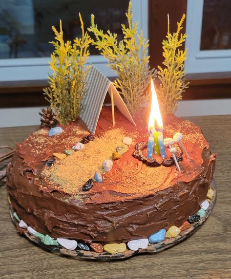 Camping Cake, Bolo Rapunzel, Camping Scene, Future Planning, Van Storage, Nature Craft, Made Me Smile, Sweet Cooking, Cake Inspo