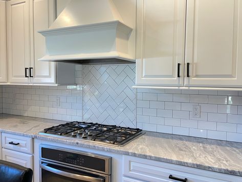 Herringbone Subway Tile, Modern White Kitchen, White Subway Tile, Subway Tile Backsplash, White Modern Kitchen, Subway Tile, Kitchen Backsplash, White Kitchen, Backsplash