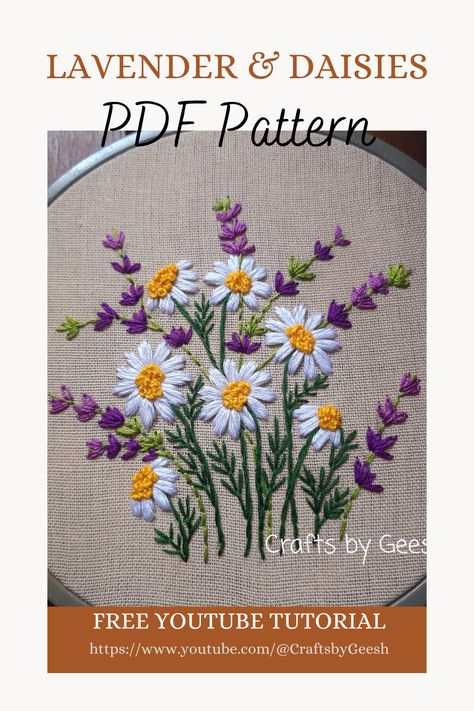 Step by step tutorial Laisy Daisy Stitch Embroidery Patterns, Laizy Daizy Design Embroidery Motifs, Laizy Daizy Design Embroidery Flower, Lazy Daisy Embroidery Design Pattern, Lazy Daisy Embroidery Design Motifs, Lazy Daisy Embroidery Design, Stitching Flowers, Flowers Hand Embroidery, Embroidery Journal