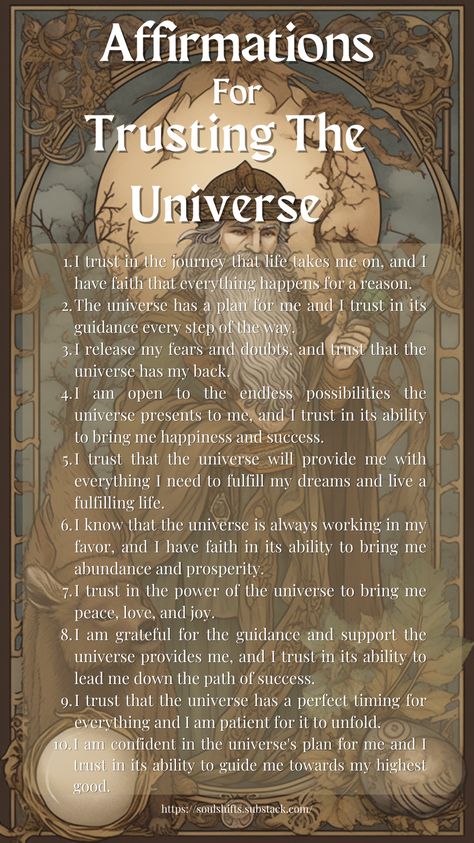 Trusting The Universe, Universe Quotes Spirituality, Spirituality Affirmations, Manifestation Affirmation, Healing Affirmations, Universe Quotes, Alan Watts, Energy Healing Spirituality, Affirmations For Happiness