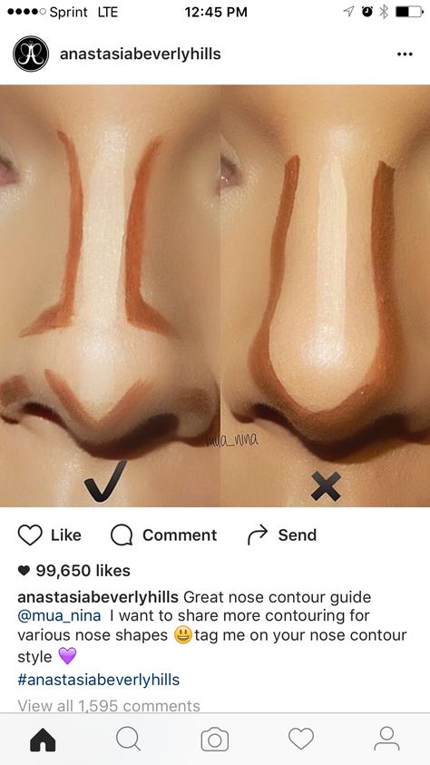 Big Nose Makeup, Nose Contouring Makeup, Conturing Makeup, Mauve Makeup, Makeup Tips And Tricks, Nose Makeup, Nose Contouring, Best Makeup Tips, Purple Mauve