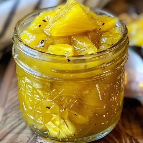 Pineapple Cowboy Candy Recipe - Sweet & Spicy! Tropical Cowboy Candy, Cowboy Candy Recipes, Cowboy Candy Relish, Jalapeno Pineapple Jelly Recipe, Unique Canning Recipes Ideas, Cowboy Candy Jalapenos With Pineapple, Pineapple Cowboy Candy Pepper Jelly, Cowboy Pineapple, Pickled Pineapple Recipe