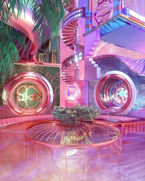 Kwangya Aesthetic, Blake Kathryn, Fake Reality, Extraterrestrial Beings, Dreamscape Architecture, 70s Sci Fi Art, Aesthetic Space, Neon Aesthetic, Fantasy Places