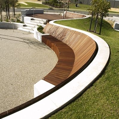 Curved Benches Outdoor - Foter Villa Architecture, Curved Bench, Urban Landscape Design, Public Seating, Landscape Architecture Design, Urban Furniture, Garden Architecture, Bench Designs, Street Furniture