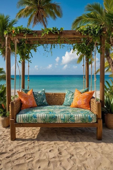 Tropical Cabana, Cabana Design, Patio Fan, Island Homes, Dream Life House, Tropical Prints, House Yard, Tropical Resort, Beautiful Patios