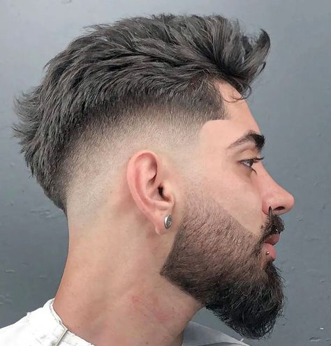 Fohawk Haircut Fade, Modern Beard Styles, Male Haircut, Trending Hairstyles For Men, Men Fade Haircut Short, Taper Fade Curly Hair, Mens Hairstyles Fade, Mens Haircuts Short Hair, Beard Haircut