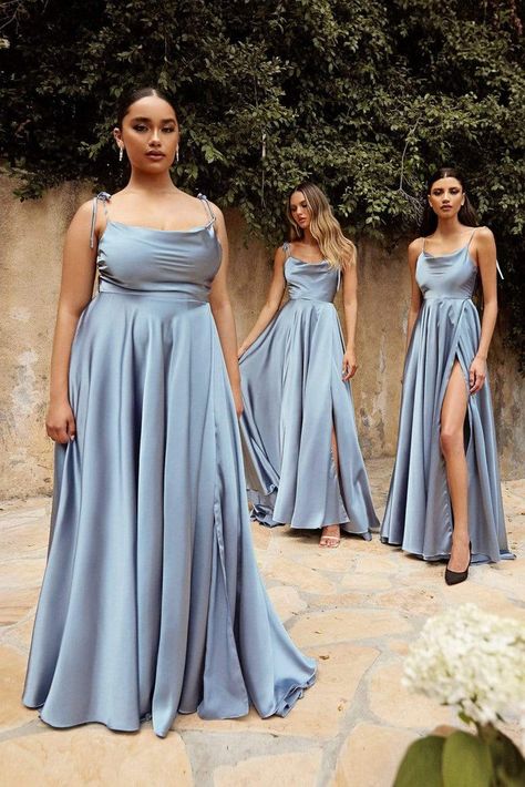 Purchase Cinderella Divine - BD104 Cowl Neck Satin A-Line Gown Cinderella Divine, Perfect Bridesmaid Dress, Bridesmaid Dresses Prom, Satin Gown, Satin Maxi, Cowl Neckline, Satin Maxi Dress, A Line Gown, Evening Gowns Formal