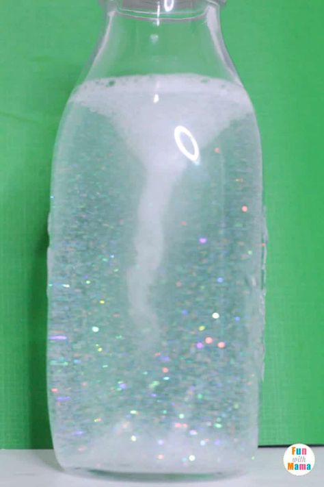 Tornado Sensory Bottle, Homemade Tornado In A Bottle, How To Make Tornado In A Bottle, Make A Tornado In A Bottle, Tornado In A Bottle Experiment, Water Bottle Tornado, Diy Tornado In A Bottle, Water Tornado In A Bottle, Tornado Party Decorations