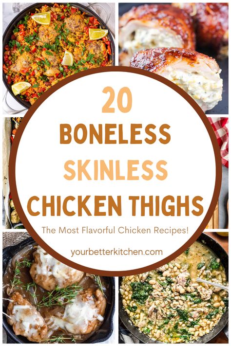 Quick Boneless Skinless Chicken Thigh Recipes, Chicken Thigh Skinless Recipes, Blsl Chicken Thigh Recipes, Good Chicken Thigh Recipes, Light Chicken Thigh Recipes, Boneless Skinless Chicken Thigh Dinner Recipes, Chicken Thigh Boneless Skinless Recipes, Healthy Boneless Skinless Chicken Thigh Recipes Crockpot, Boneless Skinless Chicken Thigh Recipes Easy Weeknight Meals