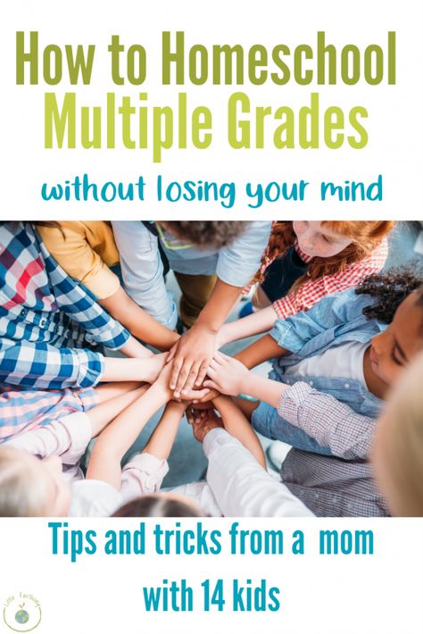 Brilliant tips on how to homeschool multiple grades in a large family. Homeschooling Different Grades, How To Homeschool Multiple Grades, Homeschooling Multiple Grades, Homeschool Multiple Grades, Homeschool Schedule Multiple Kids, Homeschool Multiple Kids, Homeschooling Organization, Homeschooling Multiple Ages, Christian Homeschool Curriculum