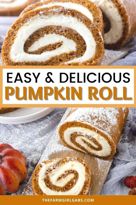 Pumpkin Roll Easy, Easy Pumpkin Roll Recipe, Easy Pumpkin Roll, Sweet Cream Cheese Filling, Pumpkin Roll Recipe Easy, Pumpkin Roll Recipe, Pumpkin Roll Cake, Pumpkin Rolls Recipe, Dessert Alternatives