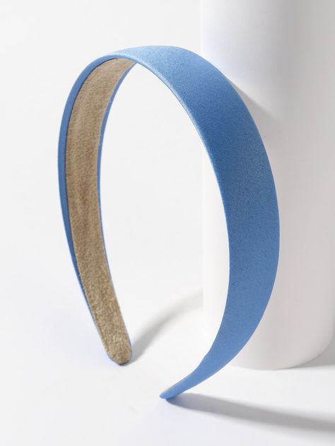 Blue Casual   Plastic Plain Wide Headband Embellished   Women Accessories Blue Accessories Png, Baby Blue Accessories, Blue Accessories Aesthetic, Cinderella Headband, Light Blue Accessories, Blue Head Band, Baby Blue Jewelry, Light Blue Headband, Blue Hairband