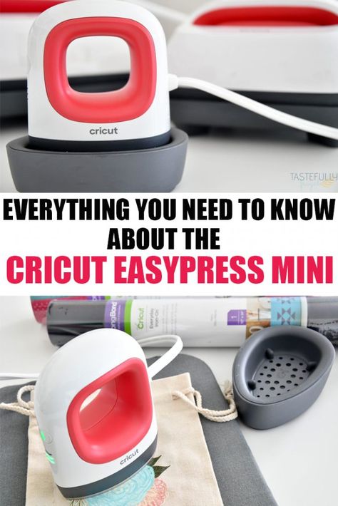 Learn about the new Cricut EasyPress Mini including what products it works best with, project ideas and more! Cricuit Joy, Cricket Joy, Circuit Joy, Cricket Machine, Cricut Iron On Vinyl, Memorial Decals, Cricut Help, Cricut Access, Cricut Supplies