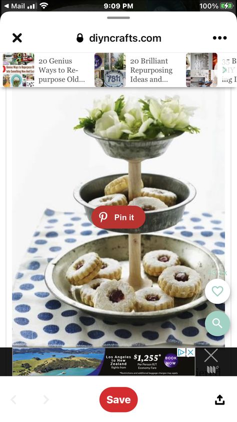 Diy Pie, Repurposed Kitchen, Sweet Paul Magazine, Diy Cake Stand, Pie Tin, Tart Pan, Dessert Stand, Tiered Stand, Tiered Trays