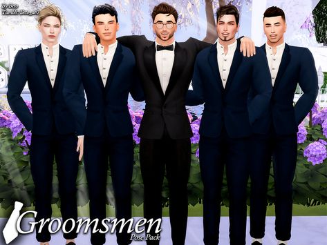 Poses of a groom with his groomsmen, I hope you like them Found in TSR Category 'Sims 4 Poses' Sims 4 Wedding Poses, Sims 4 Wedding Cc, Sims 4 Couple Poses, Groomsmen Poses, Toddler Poses, Wedding Party Poses, Bridesmaid Poses, Bridal Party Poses, Sims 4 Family