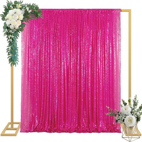 Amazon.com: ShinyBeauty 5FTx9FT Hot Pink Sequin Backdrop for Wedding/Party Decoration Fuchsia Curtain Background : Electronics Hot Pink Curtains, Pink Sequin Backdrop, Sequin Photo Backdrop, Wedding Curtains, Pink Photo Backdrop, Backdrop Panels, Gold Sequin Tablecloth, Hot Pink Birthday, Photobooth Backdrop