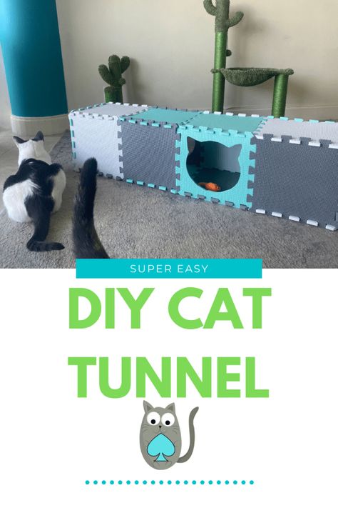 Diy Cat Tunnel, Diy Cat Shelves, Cats Toys, Homemade Cat Toys, Cat Patio, Foam Tiles, Cat House Diy, Diy Cat Toys, Cats Diy Projects