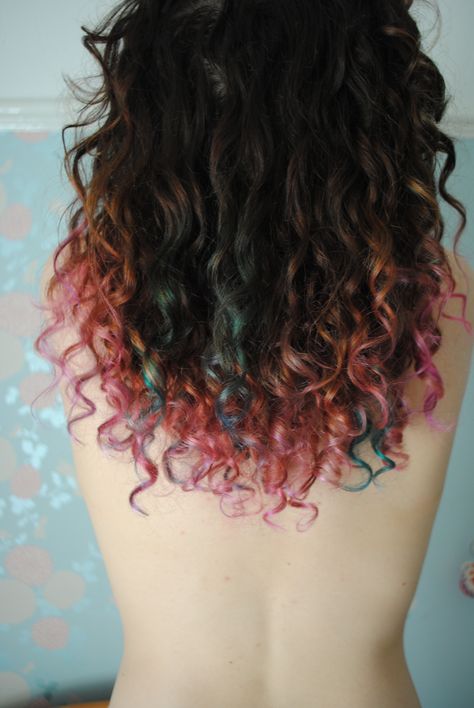 // My Hair // Dip Dye // Tie Dye // Rainbow Hair Curl Inspiration, Curly Hair Color Ideas, Curly Hair Color, Dipped Hair, Hair Rainbow, Popular Images, Dyed Curly Hair, Natural Curly Hair Cuts, Dyed Hair Pastel