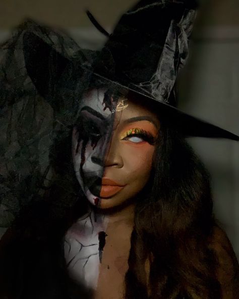 FEELING REAL WITCHY! 🧙🏾‍♀️ #31daysofmehronhallowen #mehronmakup #mehron2024 @mehronmakeup Spooky Season has commenced 🎃👻 Day 1/25 Products Used: @mehronmakeup Clown White, Paradise AQ Palette, & Metallic Powder (Gold) @pseyeche_lenses Black Sclera & Mesh White Lenses @sugababycosmetics Candy Spring Palette @morphebrushes 3503 Palette YEZVEL Glitters @fantasy_cosmo_ Lashes (Princess) @inglot_cosmetics Duraline #31daysofhalloween #31daysofhalloweenmakeup #spookyseason #spookyszn #darkwitch... Metallic Powder, White Lenses, Witch Makeup, Dark Witch, Spring Palette, 31 Days Of Halloween, Lashes, Witch, Skin