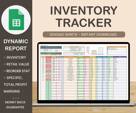 Google Sheets Inventory Tracker is a comprehensive solution for managing your business inventory efficiently and effectively. With this tool, you can easily track stock levels, monitor sales trends, and streamline operations in real-time. Say goodbye to manual record-keeping and hello to streamlined management with Google Sheets Inventory Tracker. Try it Product Inventory Spreadsheet, Smart Sheet, Business Planner Organization, Inventory Management Templates, Inventory Spreadsheet, Harvest Ideas, Inventory Sheet, Inventory Template, Inventory Tracker