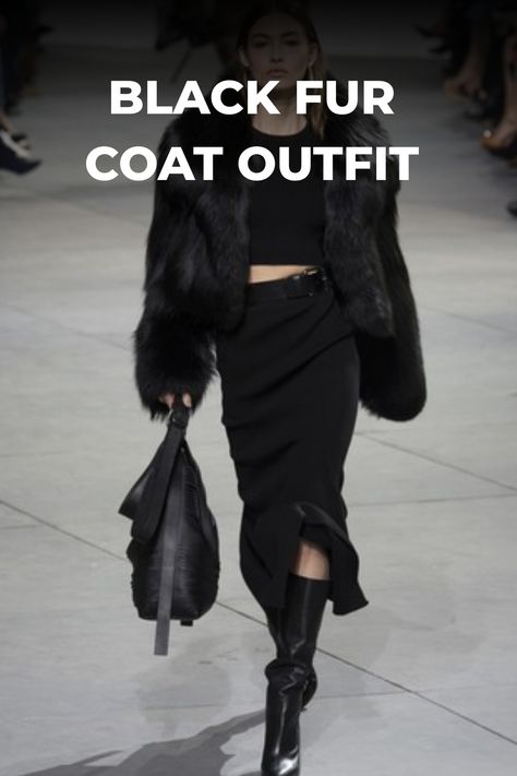 Black Fur Coat Outfit Short Black Fur Coat Outfit, Black Fur Jacket Outfit, Fur Jacket Outfits, Dress With Fur Coat, Black Fur Coat Outfit, Fur Coat Outfits, Black Fur Jacket, Fur Coat Outfit, Black Fur Coat