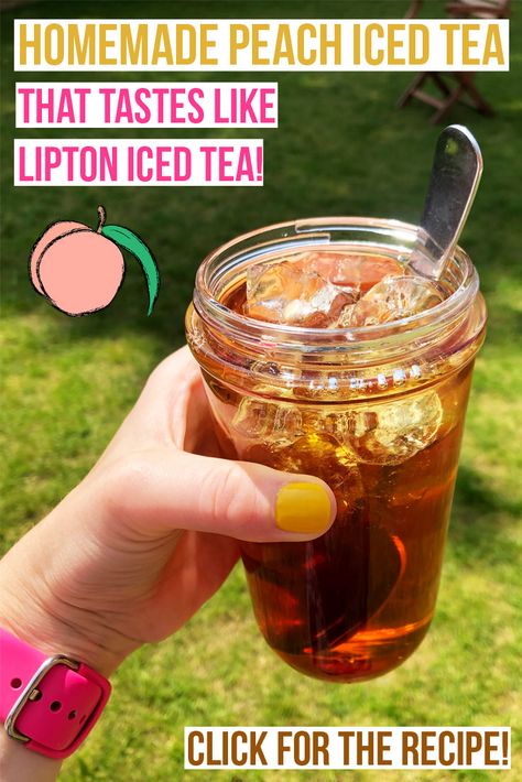 Lipton Peach Iced Tea, Homemade Iced Tea, Peach Iced Tea, Lipton Ice Tea, Making Iced Tea, Lipton Tea, Peach Ice Tea, Ginger Peach, Iced Tea Recipes