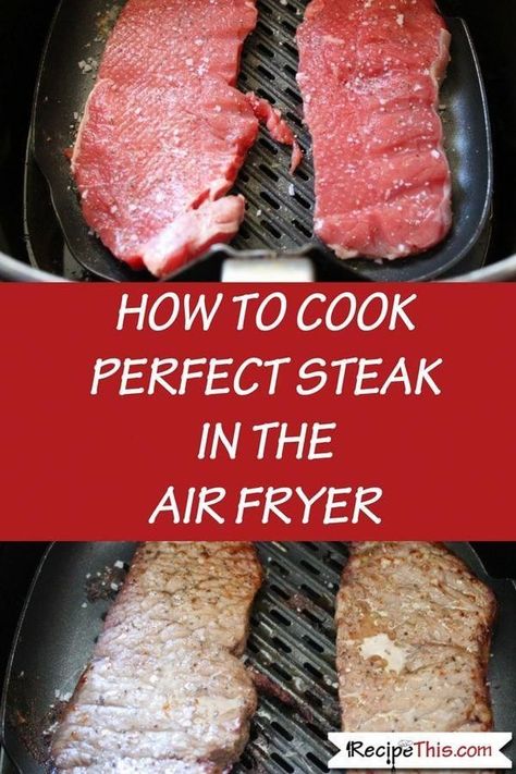 Cook Perfect Steak, Steak In The Air Fryer, Air Fryer Recipes Healthy Low Carb, Air Fryer Recipes Low Carb, Air Fryer Recipes Breakfast, Air Fryer Recipes Appetizers, Air Fryer Recipes Snacks, Cook Steak, Air Fryer Steak