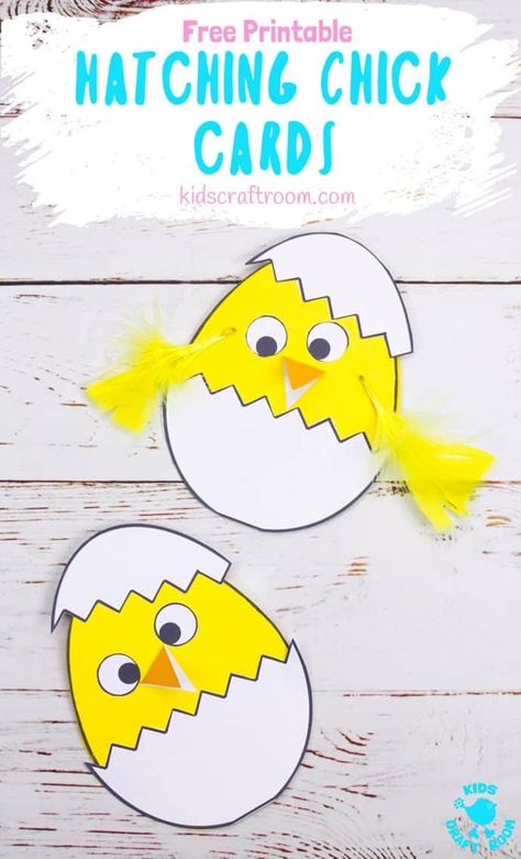 Celebrate Spring with this Hatching Chick Easter Card craft. These baby Easter chicks are adorably cute and easy to make with the free printable pattern. A sweet Easter craft for toddlers and preschoolers. #kidscraftroom #eastercrafts #easterchick #eastercards #printables #springcrafts #kidscrafts #preschoolcrafts Krokotak Printables, Chick Template, Music Crafts Preschool, Easter Chick Craft, Egg Hatching, Easter Crafts For Toddlers, Kids Craft Room, Hatching Chicks, Fun Easter Crafts