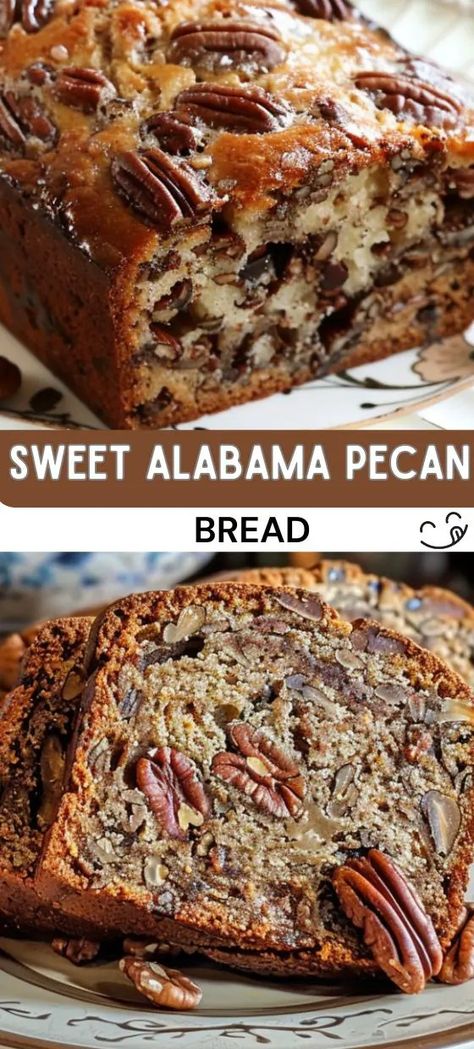 Sweet Alabama Pecan Bread - Good For Recipes Alabama Pecan Bread, Pecan Bread Recipe, Baked Cream Cheese Spaghetti, Pecan Bread, Homemade Bread Recipes Easy, Fruit Bread, Pecan Recipes, Nut Bread, Bread Machine Recipes