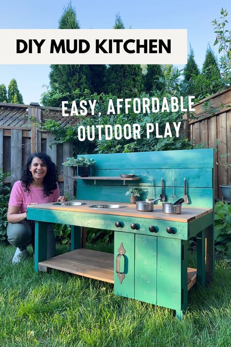 Revolutionize playtime in your backyard this easy DIY mud kitchen. This outdoor play stations inspire hours of entertainment, laughter, and exploration. Delve into the magic of mud play! Outdoor Play Kitchen, Mud Kitchen For Kids, Outdoor Kids Play Area, Diy Kids Kitchen, Outdoor Play Space, Outdoor Learning Spaces, Backyard Kids Play Area, Diy Mud Kitchen, Kids Play Kitchen