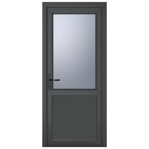 Exterior Patio Doors, Upvc Door, Pvc Door, Door Manufacturer, External Doors, Grey Glass, Back Doors, Single Doors, Glass Texture