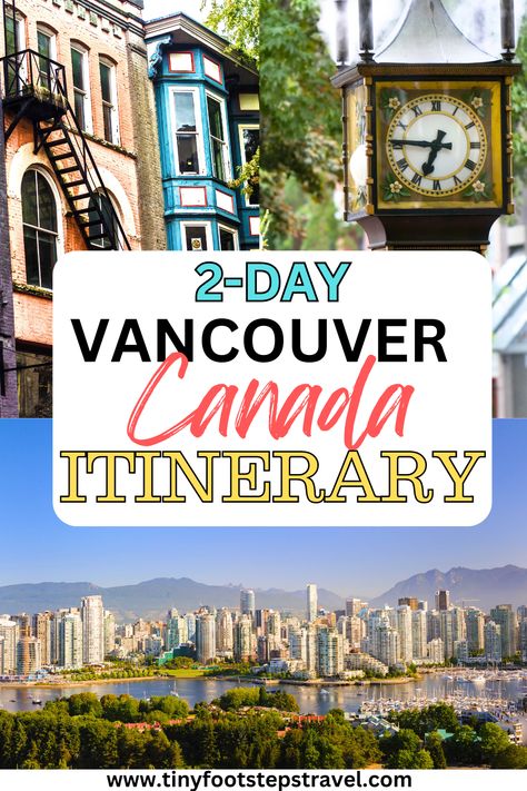 The ultimate 2-day Vancouver, Canada itinerary. Here you will find where to stay, things to do, the top sights to see, and much more. Vancouver Trip Itinerary, Travel To Vancouver Canada, Must Do In Vancouver Canada, Best Things To Do In Vancouver Canada, One Day In Vancouver Bc, Vancouver To Do, What To Do In Vancouver Canada, Things To Do In Vancouver Canada, Vancouver Canada Aesthetic