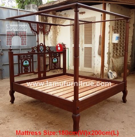 Pandiri Mancham Designs, Poster Beds, Bed Cot, Ethnic Furniture, Wooden Ideas, Colonial Homes, Asian Furniture, Colonial Furniture, Wooden Bed Design