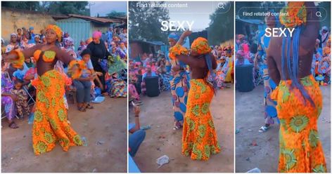 A curvy Hausa lady caused a commotion online after a video of her dancing at an event emerged. She whined her waist aggressively as she danced to a fast beat. Waist Dance, White Tube Top, Native Dress, Master Of Ceremonies, Female Dancers, White Tube, Luxurious Cars, Touching Herself, Future Wife