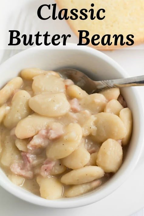 Large Butter Beans Recipe, Large Lima Beans Crockpot, Large Lima Beans Recipe, Butter Beans Recipe Southern, Southern Beans, Southern Butter Beans, Dinner Southern, Beans Recipe Crockpot, Lima Bean Recipes